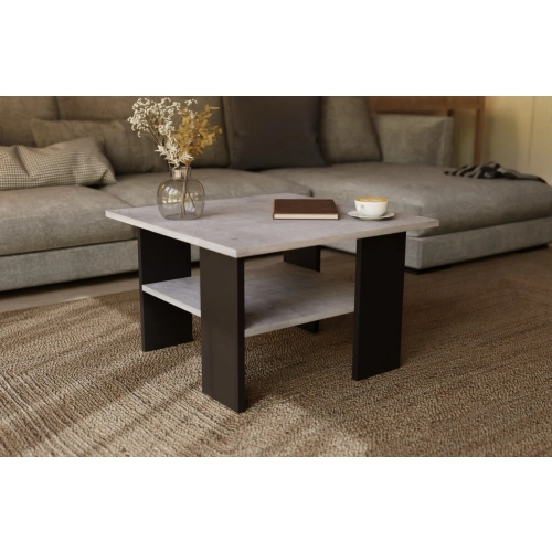 Stolik kawowy kwadratowy ST1 beton/czarny 60x60 cm